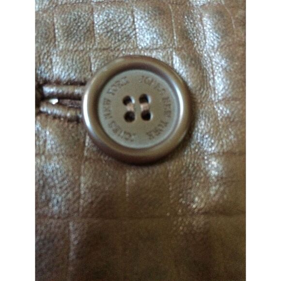 JONES NEW YORK Size Small Sz S Pebbled Leather BROWN Womens Jacket Coat - Picture 6 of 8